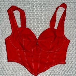 Red corset like top